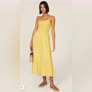 anthropologie Line & Dot Hailee Flora Midi Dress
In Yellow Multi Floral